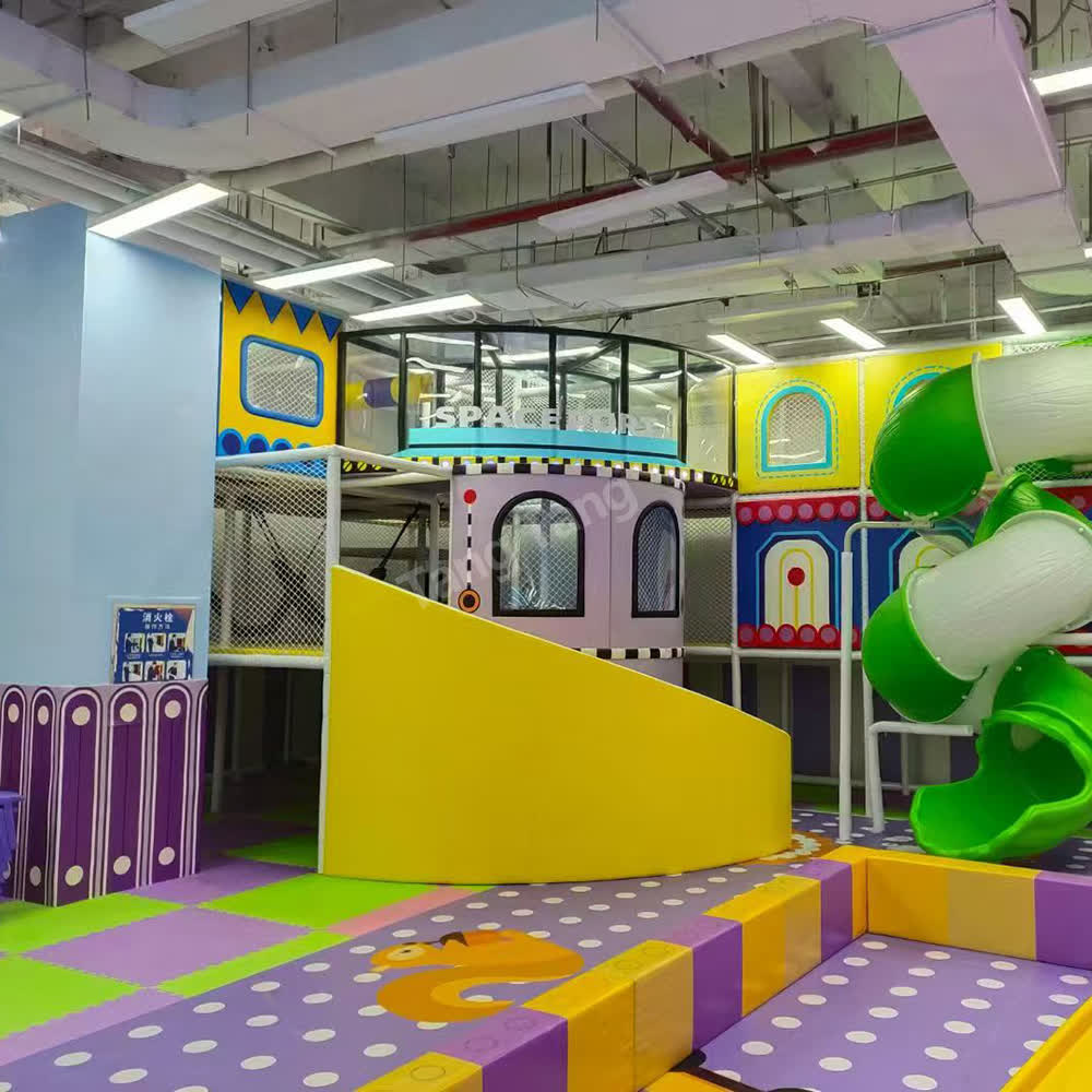 Colorful multi-level indoor playground project
